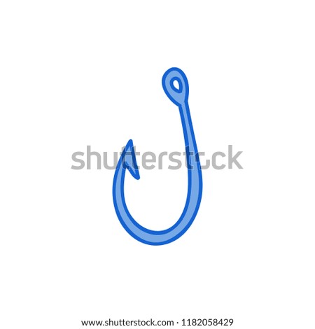hook for fishing doodle icon