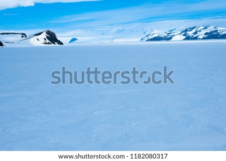 Majestic view of snow capped mountains in Antarctica