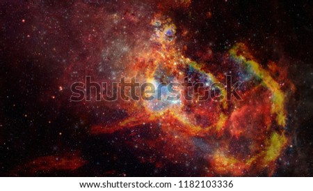 Nebula and galaxies in space. Futuristic background. Elements of this image furnished by NASA.