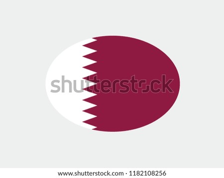 Qatar national flag circle shape country emblem states symbol