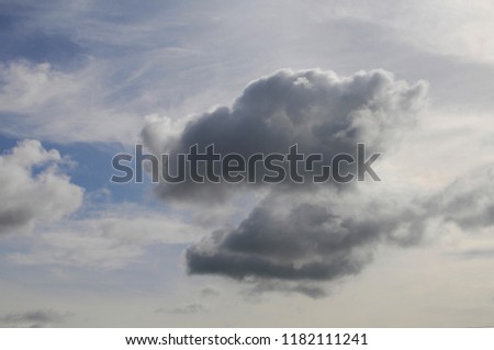 rain clouds on the blue sky nature background