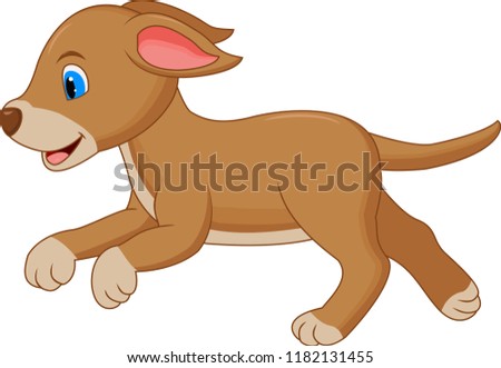 Happy dog cartoon running