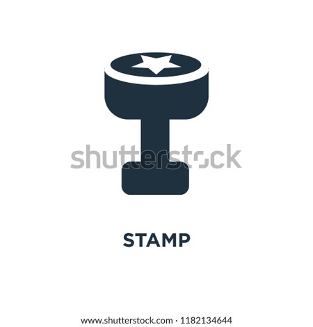 Stamp icon. Black filled vector illustration. Stamp symbol on white background. Can be used in web and mobile.