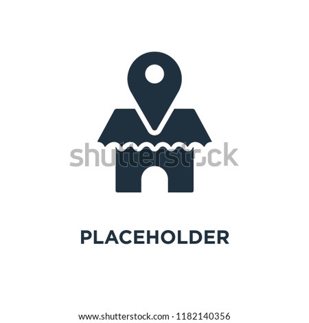 Placeholder icon. Black filled vector illustration. Placeholder symbol on white background. Can be used in web and mobile.
