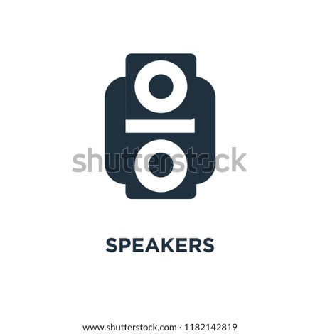 Speakers icon. Black filled vector illustration. Speakers symbol on white background. Can be used in web and mobile.