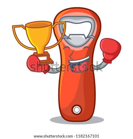 Boxing winner opener bottle cap isolated on mascot