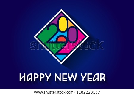 Happy New Year 2020 Design.  Royalty-Free Stock Photo #1182228139