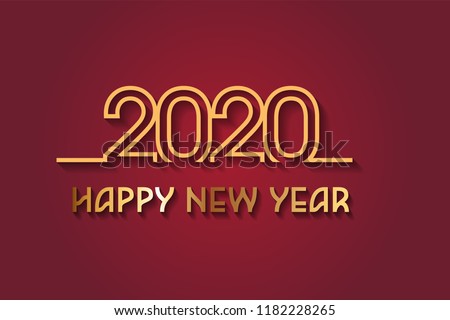 Happy New Year 2020 Design.  Royalty-Free Stock Photo #1182228265
