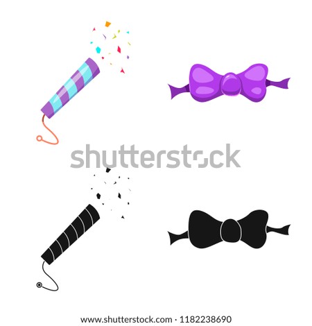 Vector design of party and birthday logo. Collection of party and celebration stock symbol for web.
