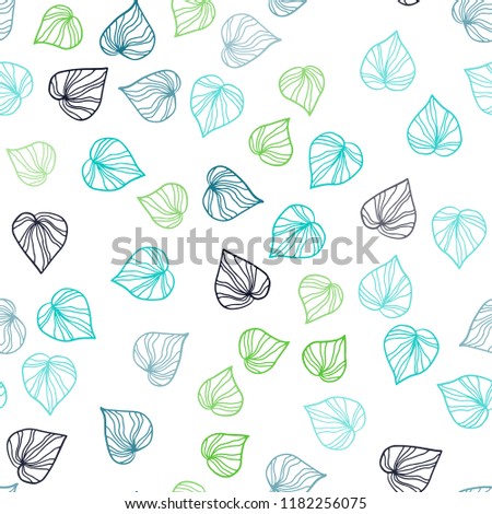 Dark Blue, Yellow vector seamless natural artwork with leaves. Colorful illustration in doodle style with leaves. Template for business cards, websites.