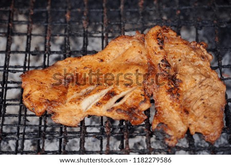 chicken grill at market Bangkok,Thailand