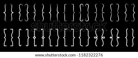 Brackets vector icons set of vintage curly typography symbol elements for decoration isolated on black background Royalty-Free Stock Photo #1182322276