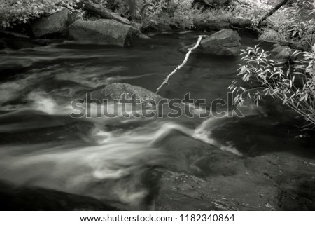Waterfall On Fresh Water Stream In Infrared Spectrum