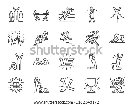Competition icon set. Included icons as versus, competitor, game, sport, rival and more. Royalty-Free Stock Photo #1182348172