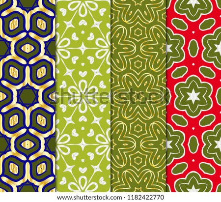 Set of Art-deco pattern. Seamless. Arabesque. vector illustration. For invitation wedding, valentine's, background, wallpaper.