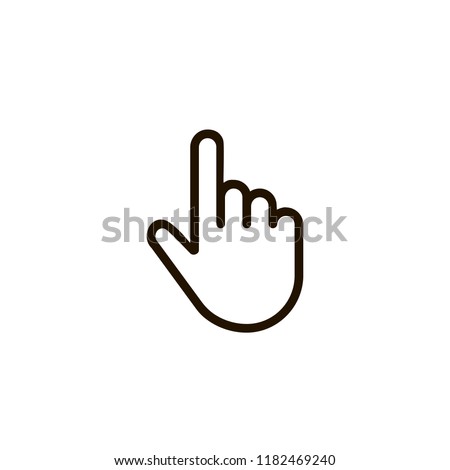 White hand cursor pointer icon. Flat version vector illustration. Stock vector illustration Royalty-Free Stock Photo #1182469240
