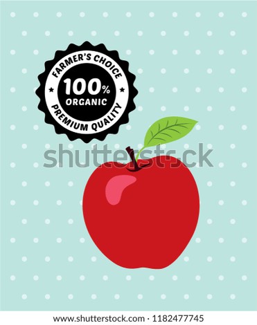 fresh apple farmer's choice label. organic apple packaging vector. premium quality apple.