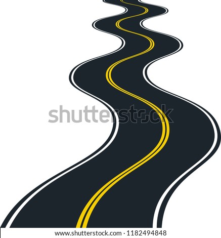 isolated road curves - clip art illustration
