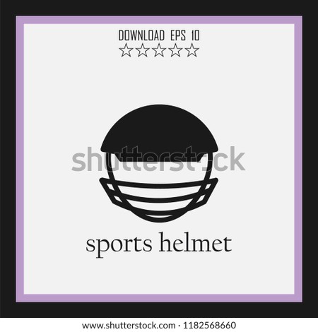 sports helmet sketch vector icon