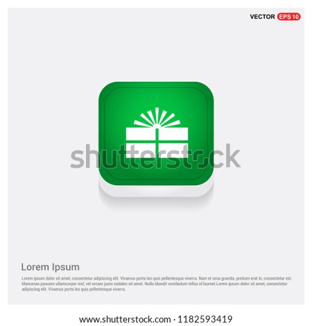 Christmas Gift Box IconGreen Web Button - Free vector icon