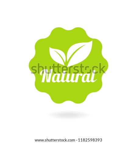 Organic food, farm fresh and natural product sticker and badge for food market, ecommerce, organic products promotion, healthy life and premium quality food and drink.
