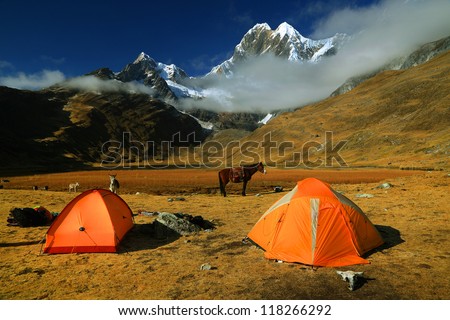 Camping in Cordiliera Huayhuash, Peru, South America
