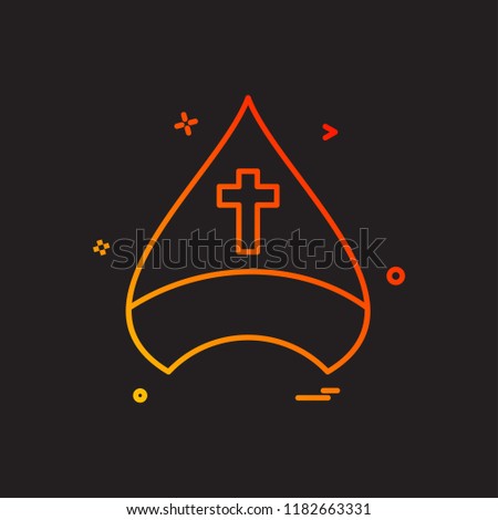christian cap cross icon vector design