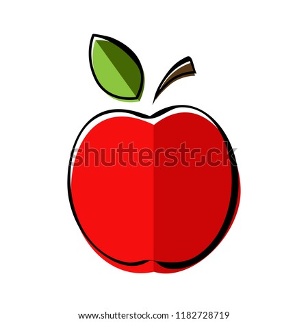 Apple icon vector illustration on black background.
