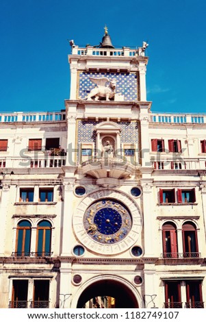Astrological clock at Torre dell'Orologio in Venice, Italy