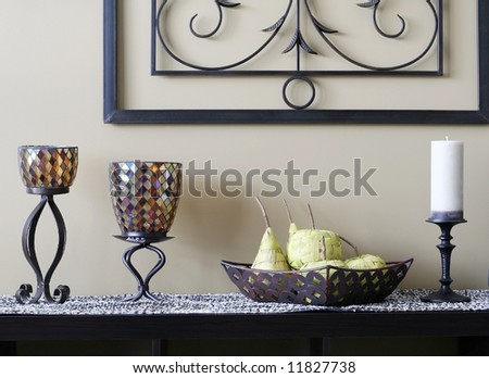 Table with decorative items