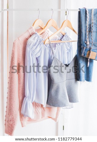women clothes multi brend boutique  Royalty-Free Stock Photo #1182779344