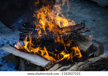 fire ready for cooking