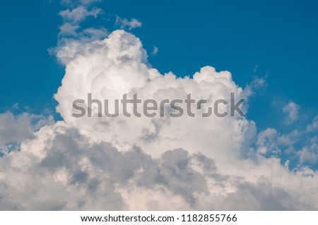 Fluffy Clouds Against the Vibrant Clear Greek Blue Sky, Summer 2018
