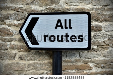 View of an All Routes Sign