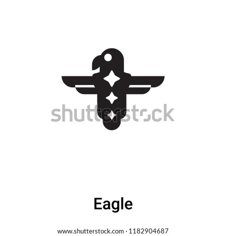 Eagle icon vector isolated on white background, logo concept of Eagle sign on transparent background, filled black symbol