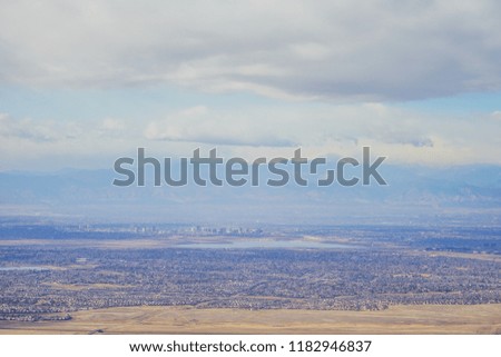 Aerial view of Denver city and the surrounding