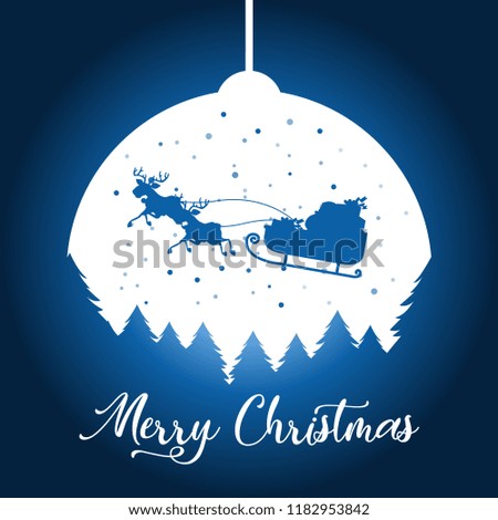 Blue Christmas card concept