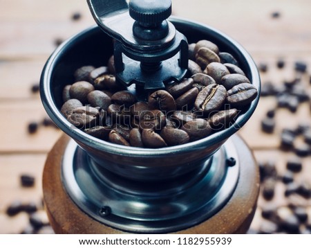 Coffee beans and handmill
