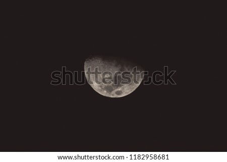 A clear picture of the Moon. Lunar phase Waning Gibbous.