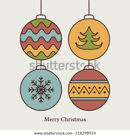 Stylish card with christmas balls
