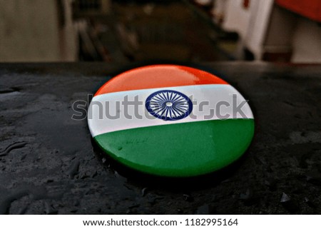 indian Tricolour flag. saffron, white and green colour with chakra.