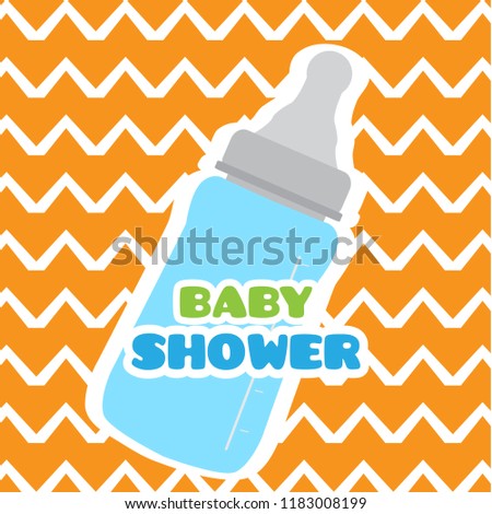 Baby shower card with a baby bottle