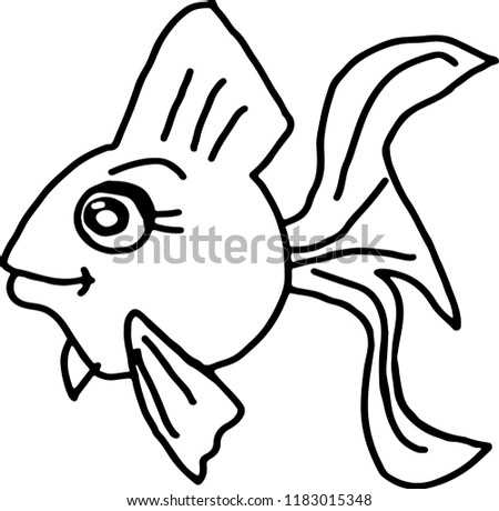 Hand rawn cute fish vector