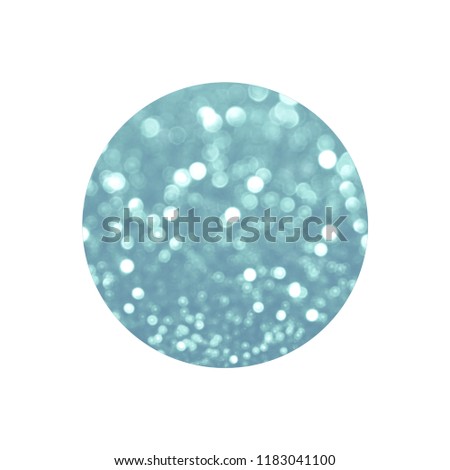 Round with blue glitter isolated on white background. Can be used as place for your text, design element