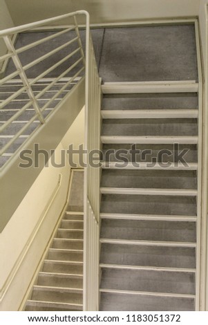 Fire escape stair for emergency exit inside building