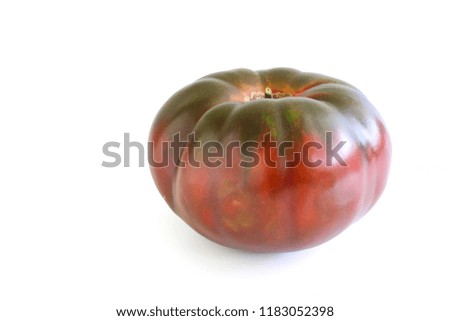 Fresh Black Russian Tomato on White Background