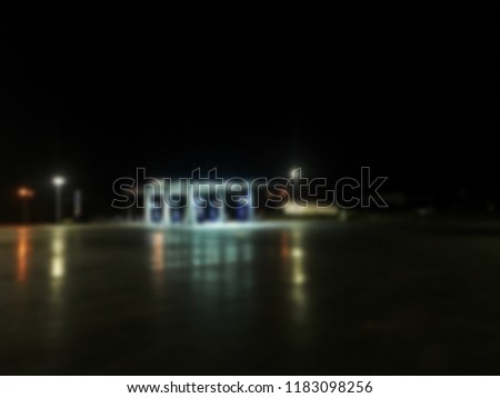 Blurry gasoline station 