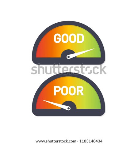 Credit rating indicator. Vector credit financial rate and level. Vector stock illustration.