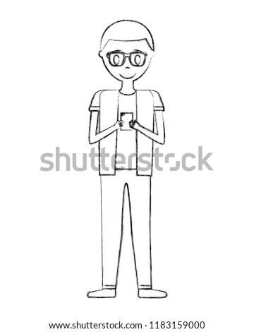 young man using mobile device