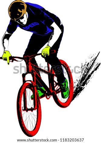 cyclist - vector illustration